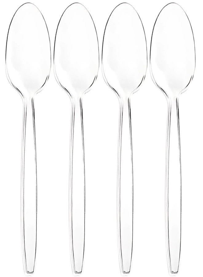 Blue Sky Premium Disposable Clear Plastic Soup Spoons (50 Count) | Transparent, Durable, and Convenient for Parties, Events, and Everyday Use - Image 1