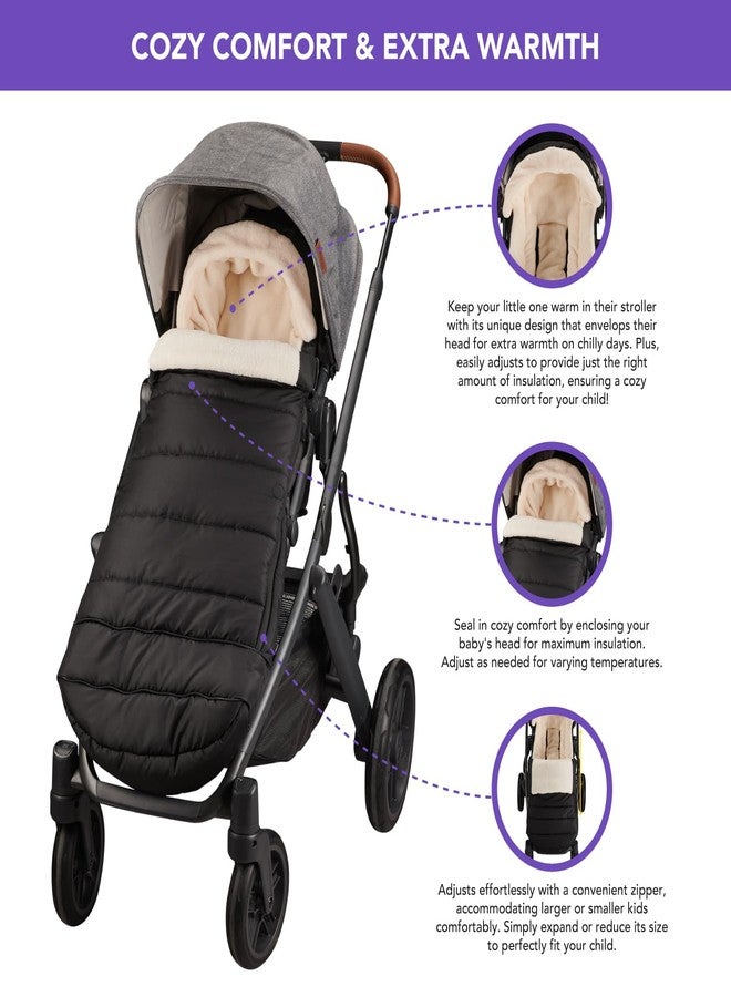 حقيبة نوم لعربات الأطفال UPPAbaby Vista، V2، V3، Cruz، V2، V3 RumbleSeat، V2، V3 Ridge، Minu، غطاء دافئ وناعم للغاية مقاوم للماء، غطاء شتوي قابل للتمديد لعربة الأطفال، كيس نوم - Image 4