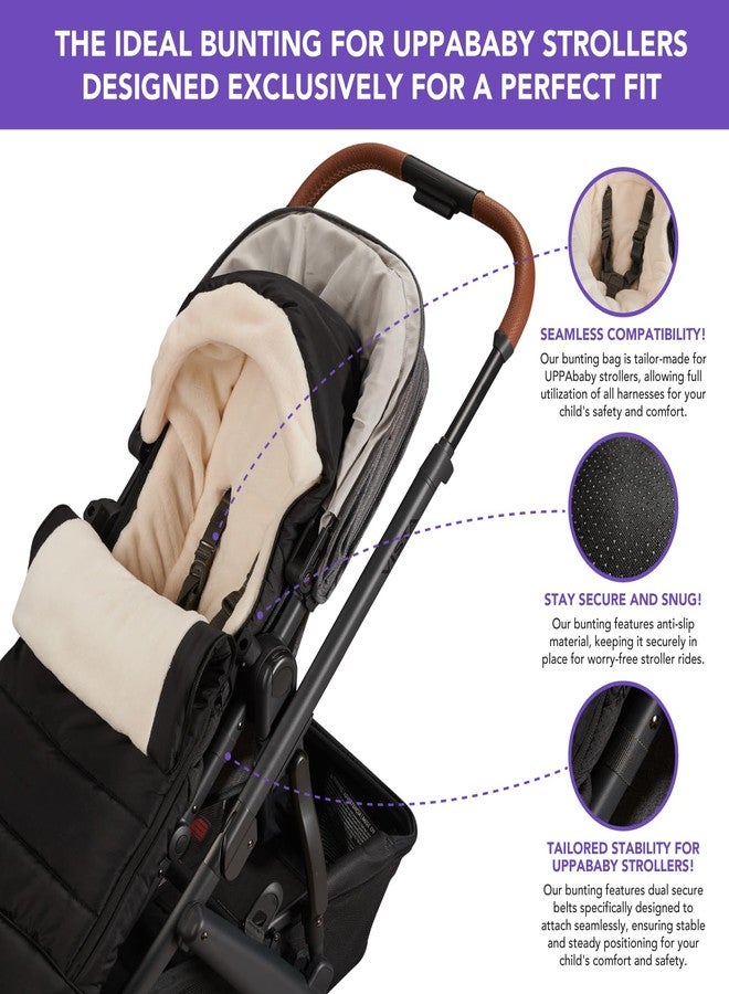 حقيبة نوم لعربات الأطفال UPPAbaby Vista، V2، V3، Cruz، V2، V3 RumbleSeat، V2، V3 Ridge، Minu، غطاء دافئ وناعم للغاية مقاوم للماء، غطاء شتوي قابل للتمديد لعربة الأطفال، كيس نوم - Image 3
