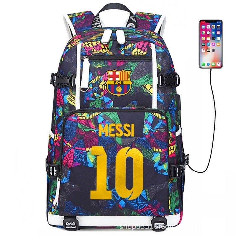 Football Star Backpack for Kids & Adults - Large Capacity Sports Backpack with USB Port, Waterproof Oxford Fabric, Breathable & Durable, Ideal for Soccer, Basketball, Gym, Travel