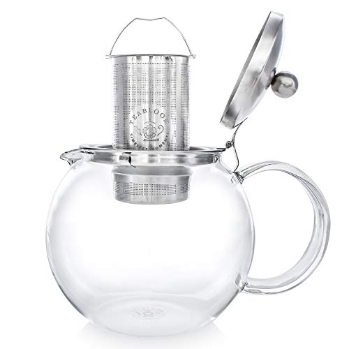 Teabloom All-in-One Glass Teapot and Tea Kettle – Heatproof Borosilicate Glass Tea Maker with Removable Stainless Steel Loose Tea Infuser – Classica Stovetop Tea Pot (40 oz / 1200 ml) - Image 5
