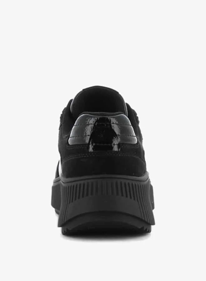 SJ Women's Panelled Lace-Up Low Ankle Sneakers