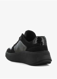 SJ Women's Panelled Lace-Up Low Ankle Sneakers  - Image 4