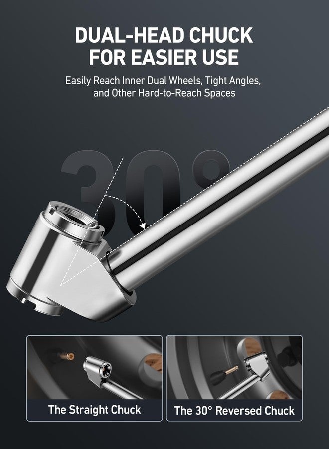 AstroAI T3 Heavy-Duty Tire Pressure Gauge with Inflator, Dual Head Chuck ANSI B40.1 Accurate Air Chuck with Pressure Gauge, 10-120 PSI, Compatible with 1/4" NPT Air Compressor - Image 5