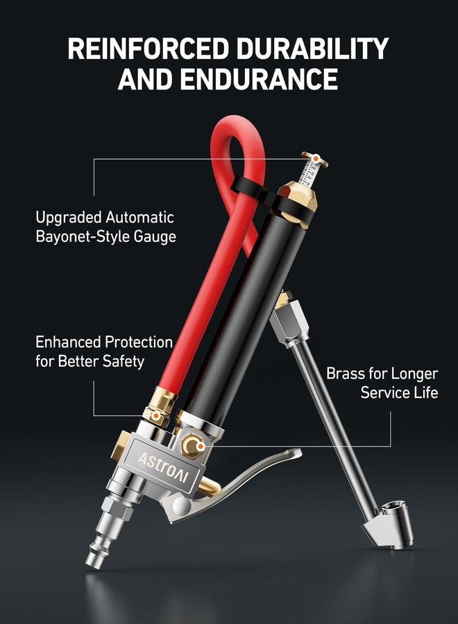 AstroAI T3 Heavy-Duty Tire Pressure Gauge with Inflator, Dual Head Chuck ANSI B40.1 Accurate Air Chuck with Pressure Gauge, 10-120 PSI, Compatible with 1/4" NPT Air Compressor - Image 3