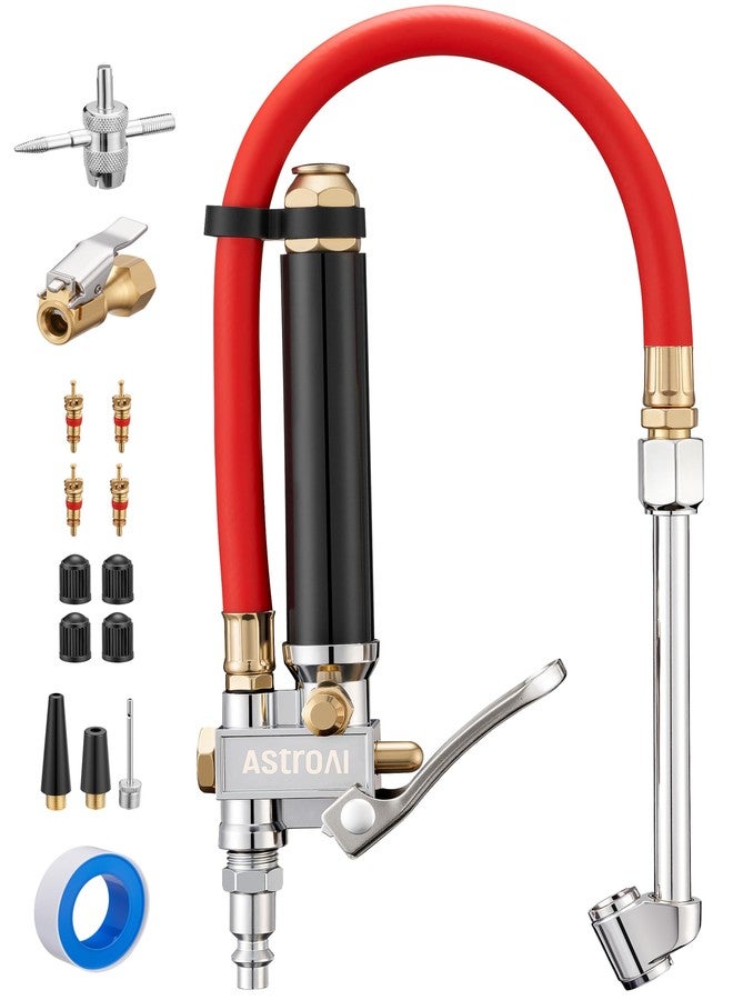 AstroAI T3 Heavy-Duty Tire Pressure Gauge with Inflator, Dual Head Chuck ANSI B40.1 Accurate Air Chuck with Pressure Gauge, 10-120 PSI, Compatible with 1/4" NPT Air Compressor - Image 1