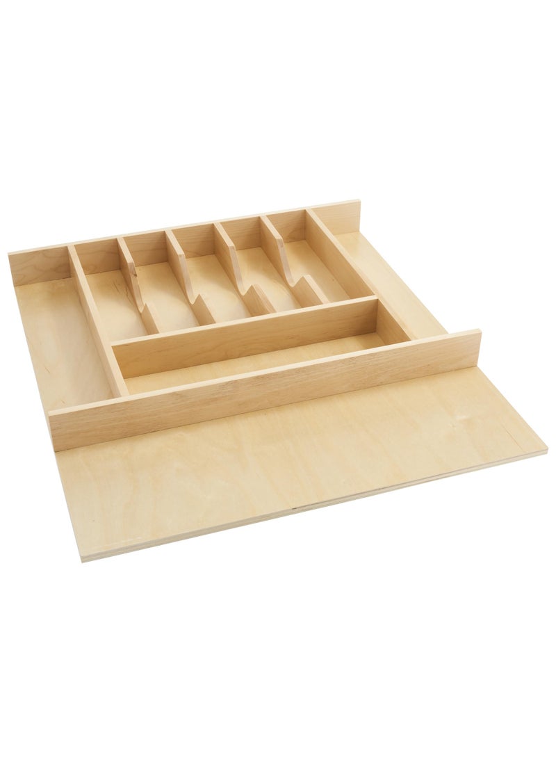 Rev-A-Shelf RevAShelf TrimtoFit Silverware Drawer Organizer for Kitchen Utensil Cutlery Cabinet Storage Natural Maple Wood 9 Compartment Tray Insert 4WCT3SH 
