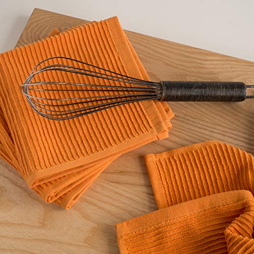 Now Designs Ripple Kitchen Dishcloth, Set of 4, Kumquat Orange - Image 3