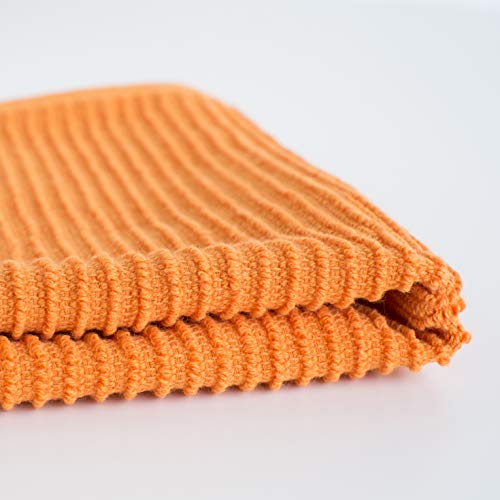 Now Designs Ripple Kitchen Dishcloth, Set of 4, Kumquat Orange - Image 2
