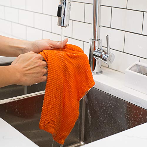 Now Designs Ripple Kitchen Dishcloth, Set of 4, Kumquat Orange - Image 4