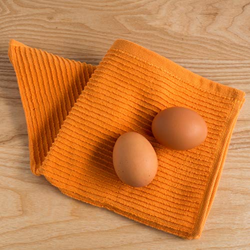 Now Designs Ripple Kitchen Dishcloth, Set of 4, Kumquat Orange - Image 5