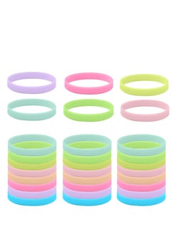 VIP Wristbands for Events Luminous Color Silicone Party Bracelets 24PCs Custom Elastic Entry Wrist bands Blank Rubber Band Security Parties Festivals (8 Colors*3)