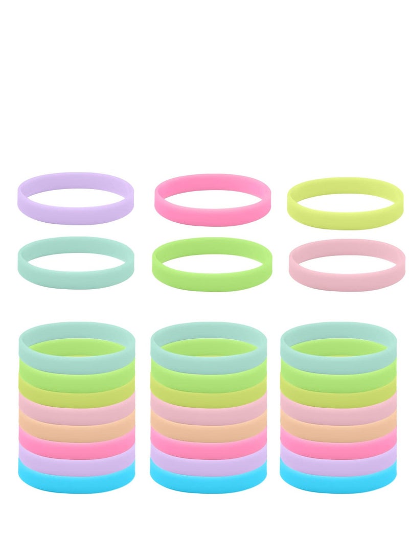 Y&D - VIP Wristbands for Events Luminous Color Silicone Party Bracelets 24PCs Custom Elastic Entry Wrist bands Blank Rubber Band Security Parties Festivals (8 Colors*3) - Image 1