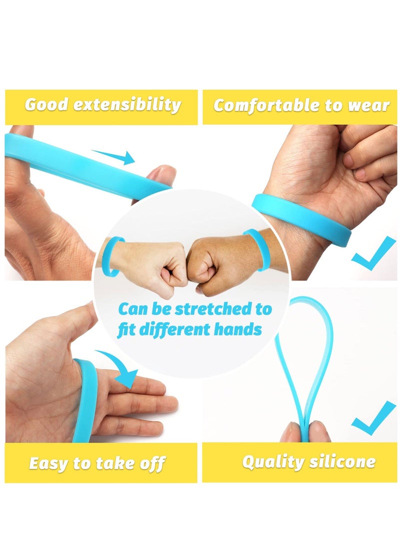 Y&D - VIP Wristbands for Events Luminous Color Silicone Party Bracelets 24PCs Custom Elastic Entry Wrist bands Blank Rubber Band Security Parties Festivals (8 Colors*3) - Image 1