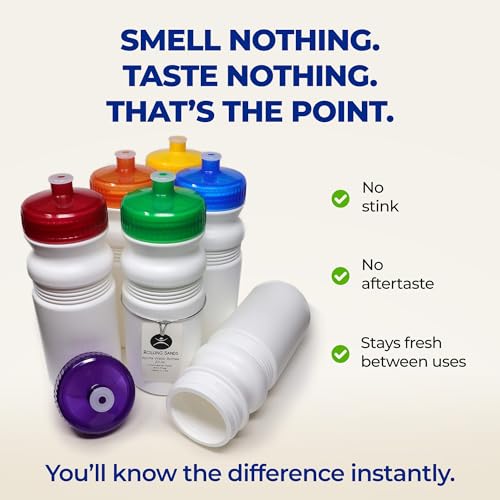Rolling Sands USA Made 20 Ounce Sports Water Bottles - 6-Pack BPA-Free Blank Sports Bottles for Small Teams, Adults & Kids - Clear Frost Bottle/Black Lid, No Smell No Taste - Image 3