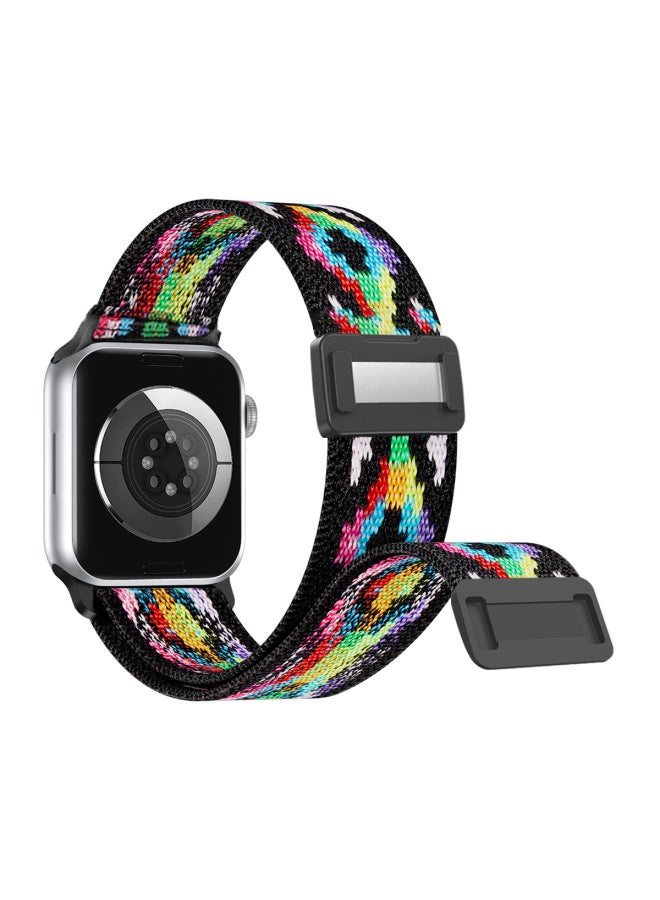 For Apple Watch With Samsung For huawei Google Built-in Magnetic Buckle With 18/20/22MM Loop Strap-Color:plain Weave Chinese Red-Specifications:20MM (plastic Inner Magnetic Buckle)  - Image 5