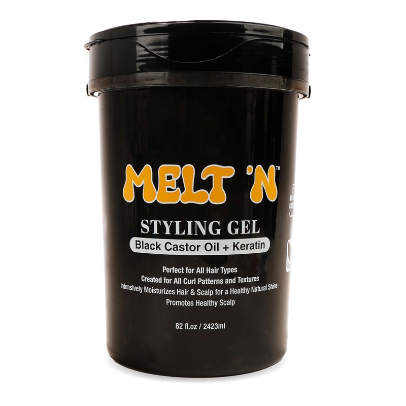 EBIN NEW YORK Melt'n Styling Gel Keratin and Black Castor Oil 82oz - Gives High Shine and Provides a Soothing and Calming Effect, Strong Hold Styling, Nourshing the Hair, No Frizz or Breakage - Image 1