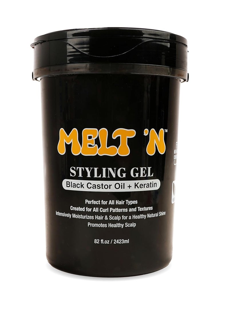 EBIN NEW YORK EBIN NEW YORK Melt'n Styling Gel Keratin and Black Castor Oil 82oz - Gives High Shine and Provides a Soothing and Calming Effect, Strong Hold Styling, Nourshing the Hair, No Frizz or Breakage  - Image 1