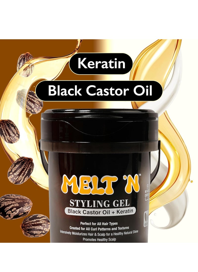 EBIN NEW YORK EBIN NEW YORK Melt'n Styling Gel Keratin and Black Castor Oil 82oz - Gives High Shine and Provides a Soothing and Calming Effect, Strong Hold Styling, Nourshing the Hair, No Frizz or Breakage  - Image 3