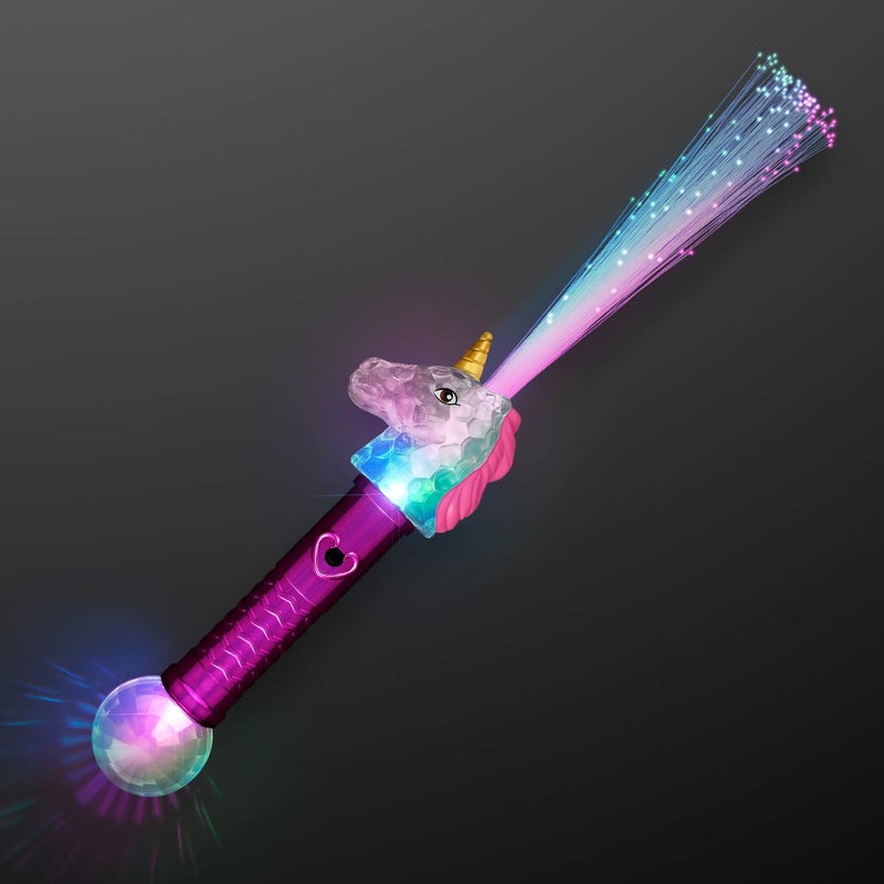 FlashingBlinkyLights Light Up Unicorn Wand with Color Changing Fiber Optic LED Lights Magic Wand for Girls - Image 3