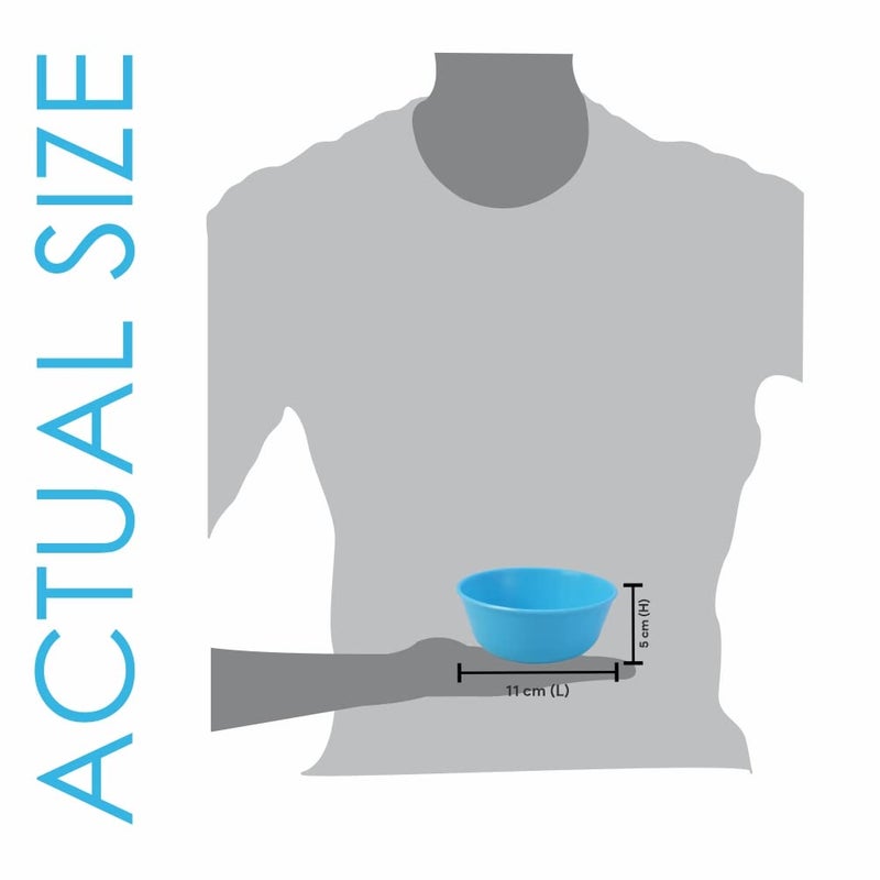 Wonder Homeware Sigma 300 Unbreakable BPA Free Plastic Bowl Set for Cereal, Salad, Rice, Soup, Pasta, Snack Bowl, Microwave Safe, Dishwasher Safe, 6 Pcs, 300 ml, Cyan Color - Image 3