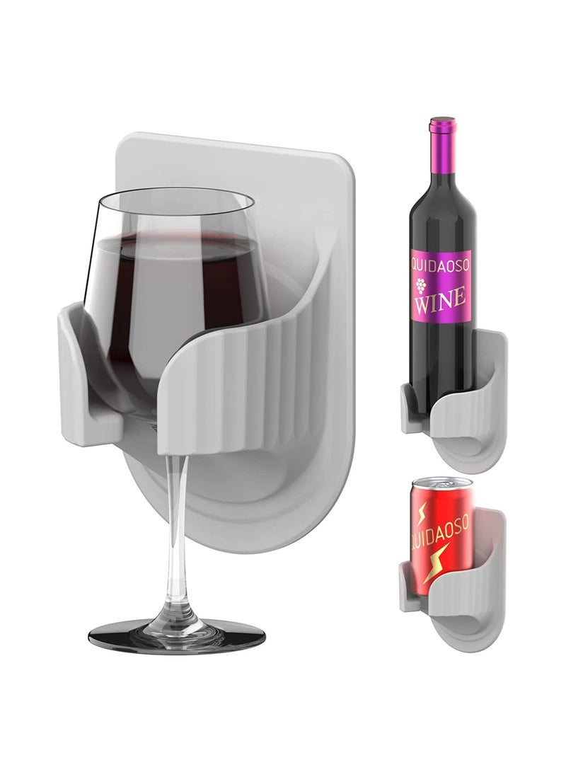 سيوسي حامل كأس النبيذ، حامل مشروبات للدش، حامل زجاجات، حامل أكواب متعدد الاستخدامات مثبت على الحائط، رف نبيذ محمول مثبت على الحائط، هدايا نبيذ مضحكة، حامل للعلب، الزجاجات، المشروبات (1 قطعة) - Image 1