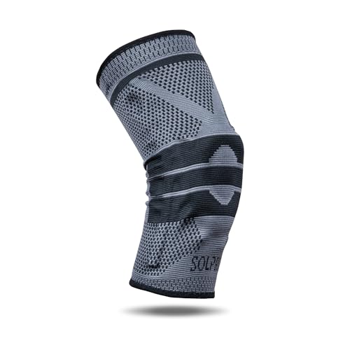 Solpro OrthoWrap Knee Support for Men & Women | Joint Stabiliser for All Sports, Gym & Rehab Workouts | Joint Pain Relief for Active Lifestyle Injury Recovery & Arthritis (Dark Grey/Black) - Image 1