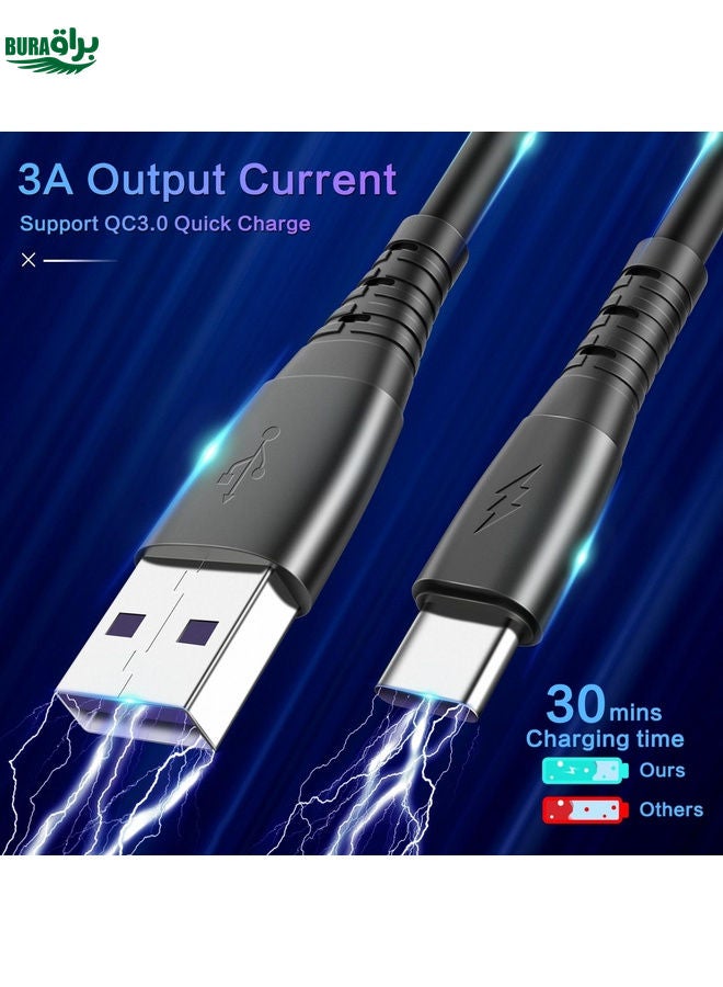 BURAQ 3A Type-C / USB-C Spring Charging Data Cable(Black) - Image 5