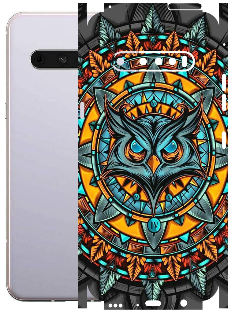 AtOdds - Full Body Back Screen Guard Protector Film - Lamination Wrap Skin Sticker for LG V60 THINQ (5G) | Scratchproof Matte Finish (Design - Night Owl) - Image 1