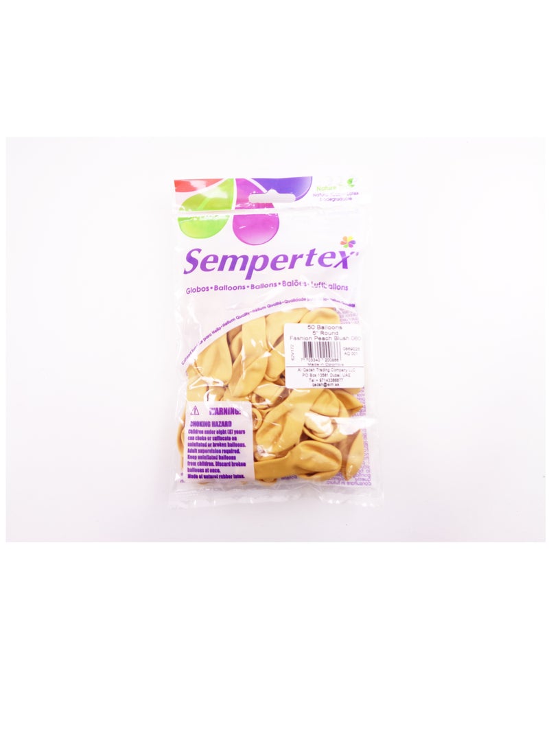 Sempertex 50 pcs, 5" Round Balloons, Solid Peach, Latex Balloons - Image 2