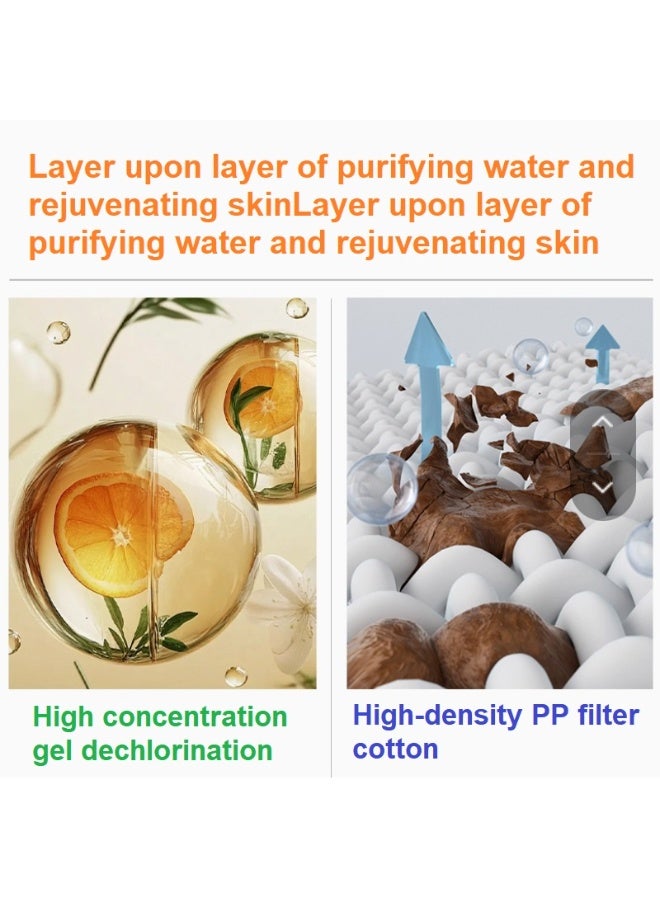 2-Piece Vitamin Aromatherapy Shower Filter Set, Chlorine and Rust Remover, Multi-Purification Water, Helps with Dry Skin and Hair Loss (Damask Rose Scent) - Image 3