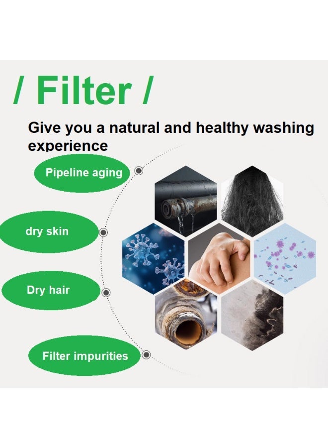 2-Piece Vitamin Aromatherapy Shower Filter Set, Chlorine and Rust Remover, Multi-Purification Water, Helps with Dry Skin and Hair Loss (Damask Rose Scent) - Image 4