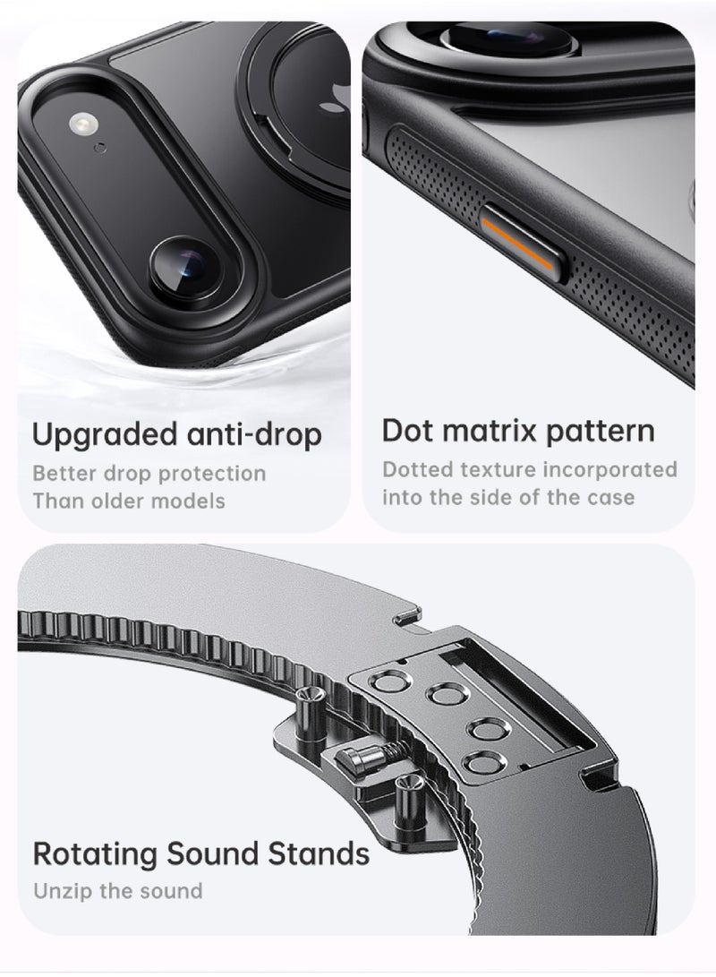 Rock Pow Case for iPhone 17 AIR [360° Ring Stand] [Compatible with Magsafe] Shock Proof Drop Protection Slim Magnetic iPhone 17 AIR Phone Case for Men Women- Easy-Relax Series - Image 3