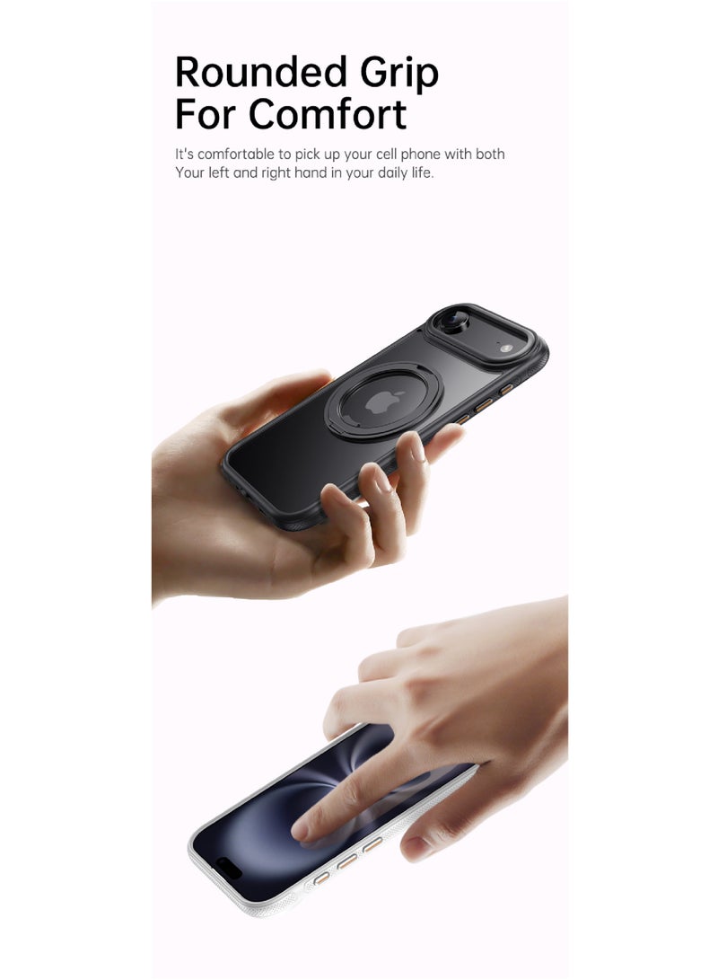 Rock Pow Case for iPhone 17 AIR [360° Ring Stand] [Compatible with Magsafe] Shock Proof Drop Protection Slim Magnetic iPhone 17 AIR Phone Case for Men Women- Easy-Relax Series - Image 5