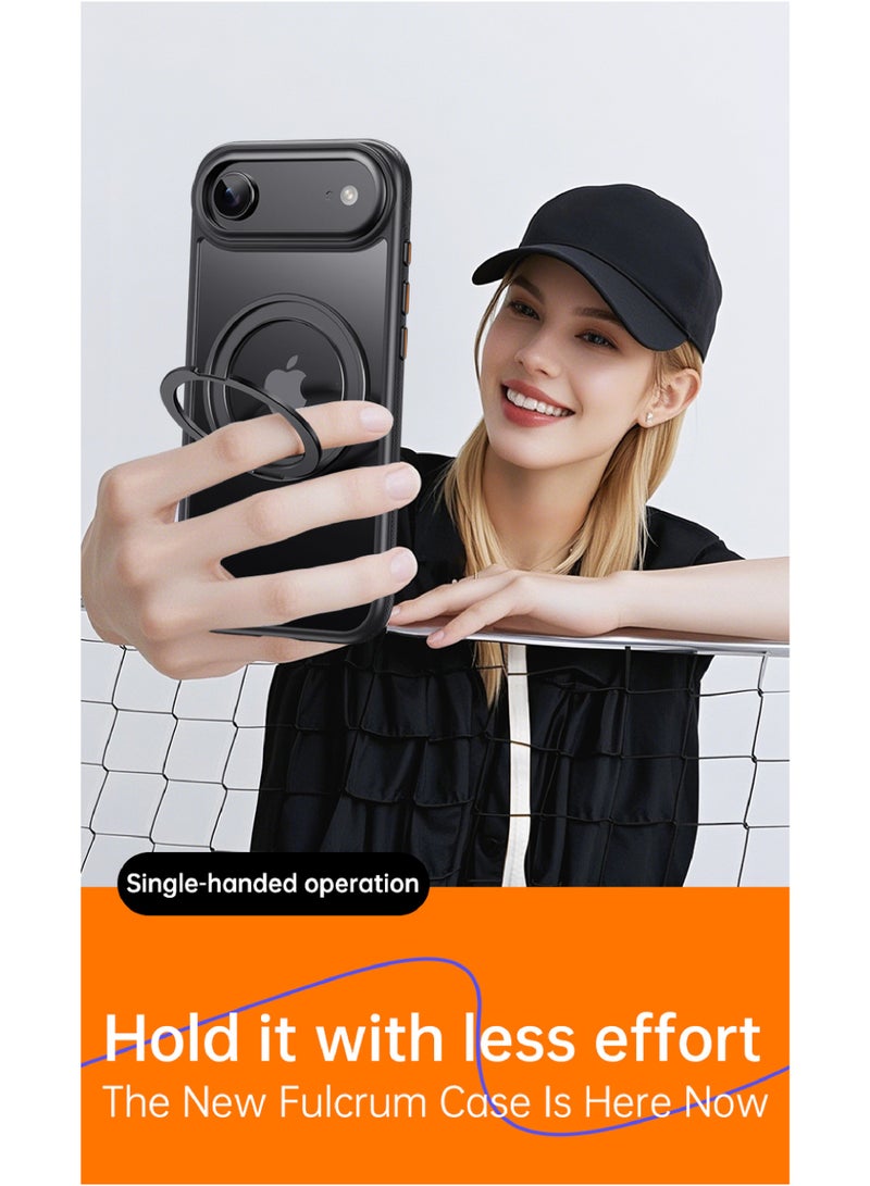 Rock Pow Case for iPhone 17 AIR [360° Ring Stand] [Compatible with Magsafe] Shock Proof Drop Protection Slim Magnetic iPhone 17 AIR Phone Case for Men Women- Easy-Relax Series - Image 4