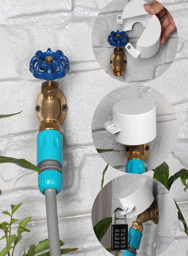TEMEILI Outdoor Faucet Lock System -Gate Valve LockoutDevice -Stainless Steel Prevent Water Theft by Cover and Code Lock,Stop Unauthorized Water use and Vandalism,Faucet Protection Cover (White Password Lock - Image 2
