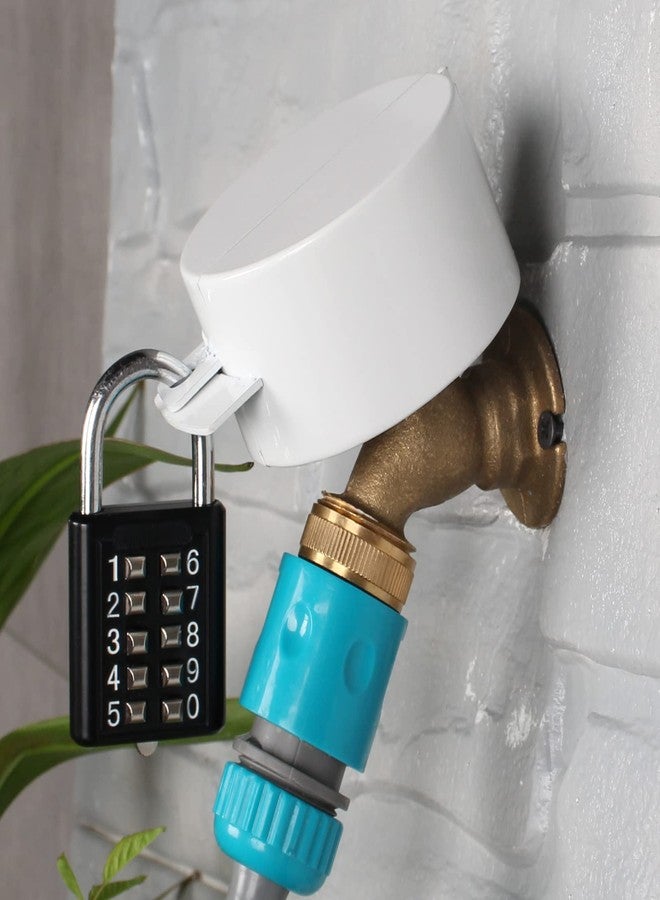 TEMEILI Outdoor Faucet Lock System -Gate Valve LockoutDevice -Stainless Steel Prevent Water Theft by Cover and Code Lock,Stop Unauthorized Water use and Vandalism,Faucet Protection Cover (White Password Lock - Image 1