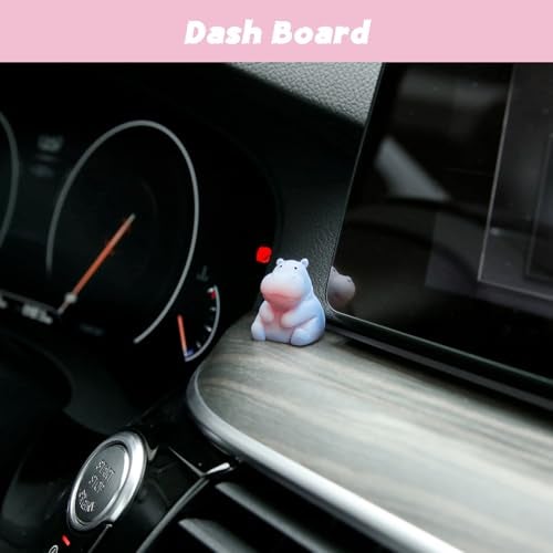 YGMONER Mini Hippopotamus Car Dashboard Figurines Set of 6 Cute 1inch Hippo Car Decorations Kawaii Car Interior Decor Accessories Gifts for Hippo Lover - Image 3