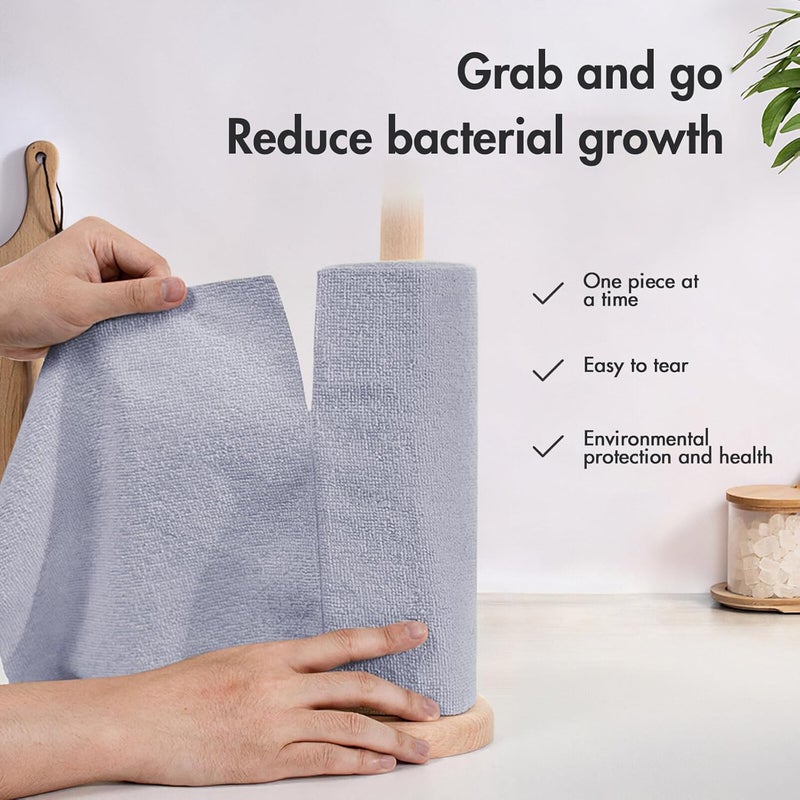 GraGra مناديل أطباق يمكن التخلص منها، قطعة تنظيف المطبخ من الألياف الدقيقة، 20 ورقة (أزرق) - Image 2