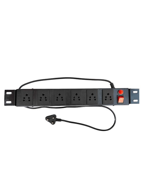 KN GROUP INDIA Extension Cord Cheap Powerplug Extension Cord Spike Guard Black Colour Commercial and Household Purpose Fuse Protector 6 Socket in 1 Switch Surge Protector Apc with Power Cord 125 mtr Black Pack of 1