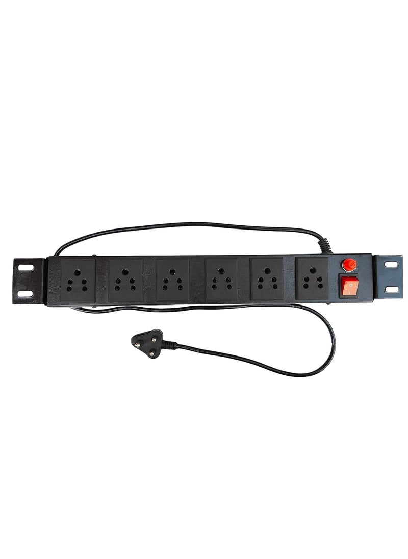 Generic KN GROUP INDIA Extension Cord Cheap Powerplug Extension Cord Spike Guard Black Colour Commercial and Household Purpose Fuse Protector 6 Socket in 1 Switch Surge Protector Apc with Power Cord 125 mtr Black Pack of 1  - Image 1