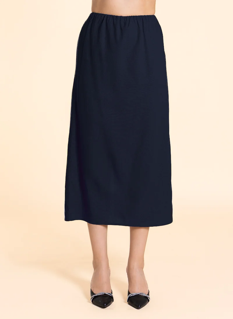 SHAPES MIDI LINEN BLEND SKIRT