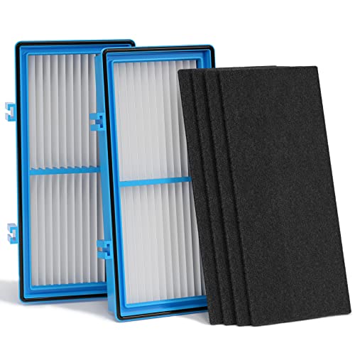 Leemone استبدال فلتر Leemone Aer1 لم purifier الهواء من هولمز، 2 فلتر HEPA حقيقي + 4 فلتر كربون معزز، HAPF30AT - Image 1
