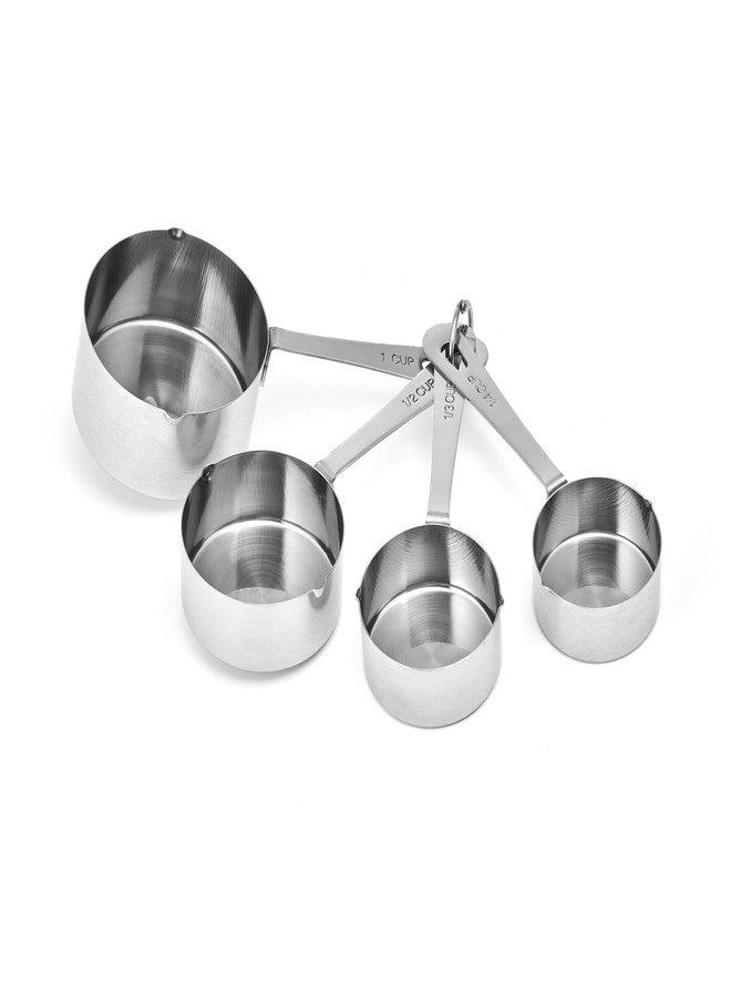 Amco Stainless Steel Measuring Cups (Set of 4) - Baking Essentials with Dual Spouts for Left & Right-Handed Use - 1 Cup, 1/2 Cup, 1/3 Cup, 1/4 Cup - Dishwasher Safe Kitchen Gadgets - Image 4