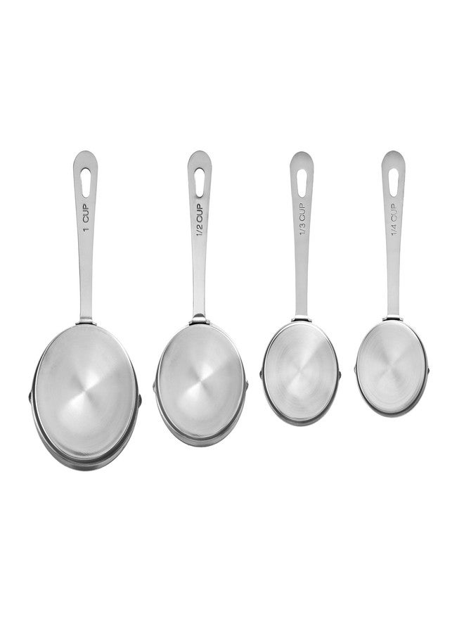 Amco Stainless Steel Measuring Cups (Set of 4) - Baking Essentials with Dual Spouts for Left & Right-Handed Use - 1 Cup, 1/2 Cup, 1/3 Cup, 1/4 Cup - Dishwasher Safe Kitchen Gadgets - Image 2