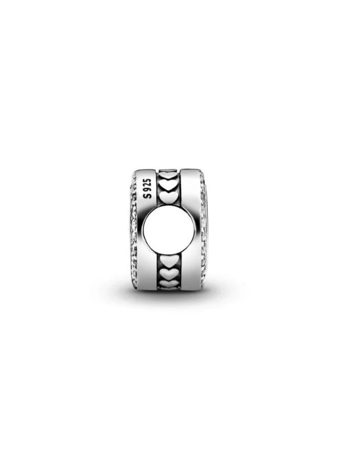 PANDORA Engravable Sparkling Button Charm