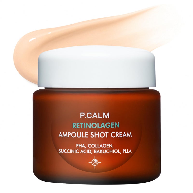 P.CALM Retinolagen Ampoule Shot Cream - Retinol & Vegan Hydrolyzed Collagen & Bakuchiol for Pore Tightening, Mositurizing, Korean Glass Skin (60ml / 2.02 fl.oz) - Image 1