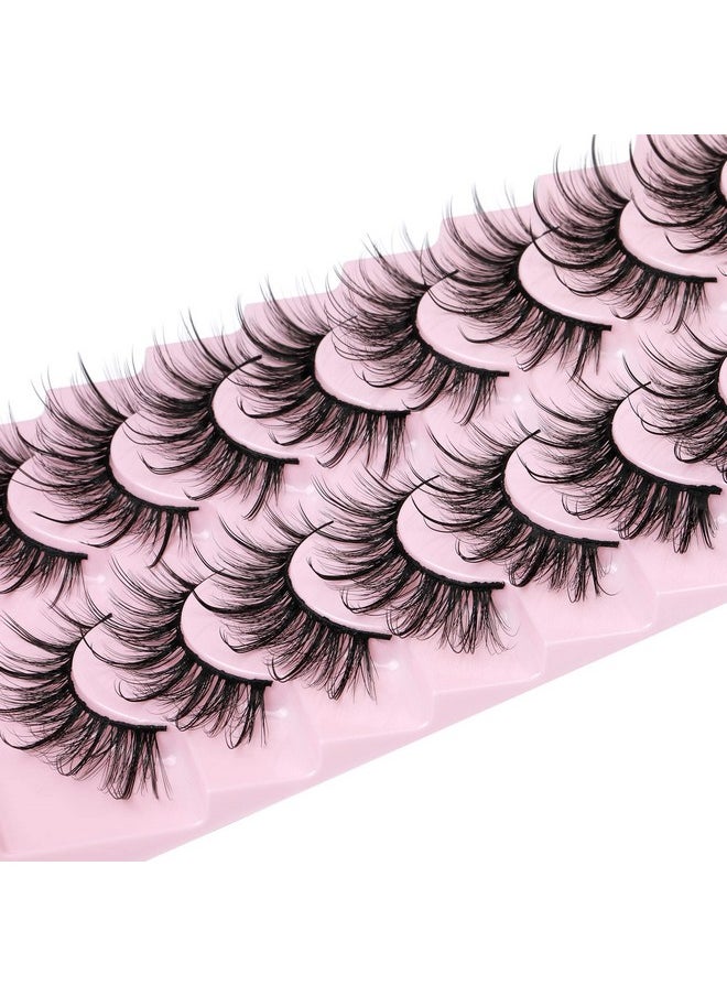 GVEFETIEE - False Eyelashes Fluffy Faux Mink Lashes Wispy Fairy Cat Eye Lashes Spiky Strip Lashes Extension Natural Volume Fake Lashes Pack By Gvefetiee 8 Pairs - Image 1