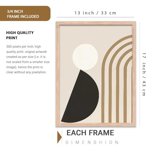 kotart Boho Art Home Decoration Painting | Paintings With Frame For Living Room Bed Room Hotel Wall Decor Digital Reprint Set of 3 (13X17 inch) - Image 2