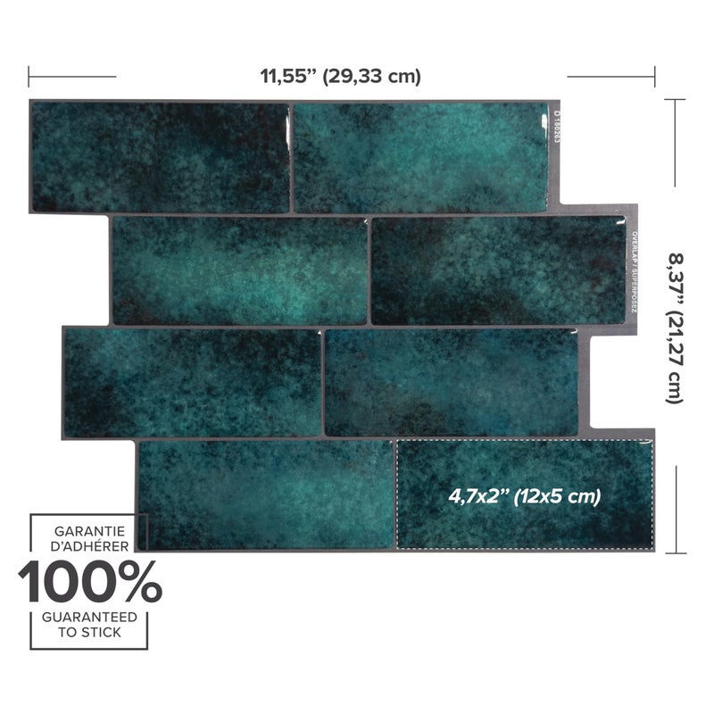 SMART TILES Peel and Stick Backsplash - 5 Sheets of 11.56" x 8.38" - 3D Adhesive Peel and Stick Tile Backsplash for Kitchen, Bathroom, Wall Tile - Image 3